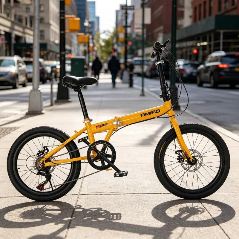 Commuting With Bike - Vélo pliant à roues jaunes à