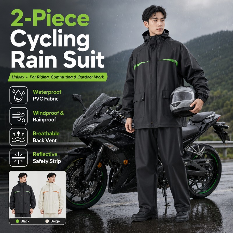 Cycling Rain Jacket Commute - Combinaison de pluie imperméable unisexe 2