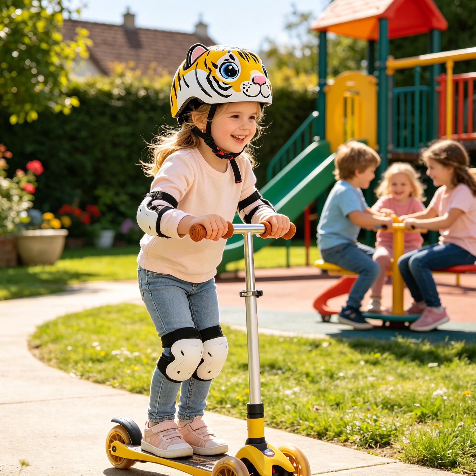 Cycling Commute Gear - Casque pour enfants à motif tigre,